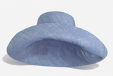 Raffia Curve Brim Hat Standard Brim in Lake Blue Madagascan