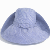 Raffia Curve Brim Hat Standard Brim in Light Cornflower Blue