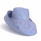 Raffia Curve Brim Hat Standard Brim in Light Cornflower Blue