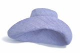 Raffia Curve Brim Hat Standard Brim in Light Cornflower Blue