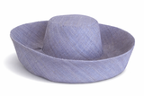 Raffia Curve Brim Hat Standard Brim in Light Steel Blue Madagascan