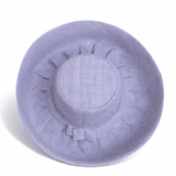 Raffia Curve Brim Hat Standard Brim in Light Steel Blue Madagascan
