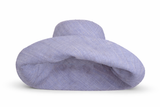 Raffia Curve Brim Hat Standard Brim in Light Steel Blue Madagascan