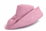 Raffia Curve Brim Hat Standard Brim in Lilac Pink Madagascan