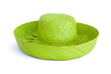 Raffia Curve Brim Hat Standard Brim in Lime Green Madagascan