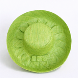 Raffia Curve Brim Hat Standard Brim in Lime Green Madagascan