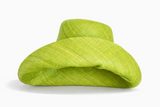 Raffia Curve Brim Hat Standard Brim in Lime Green Madagascan