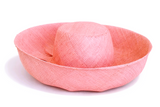 Raffia Curve Brim Hat Standard Brim in Melon Pink Madagascan