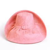 Raffia Curve Brim Hat Standard Brim in Melon Pink Madagascan