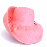 Raffia Curve Brim Hat Standard Brim in Melon Pink Madagascan