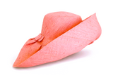 Raffia Curve Brim Hat Standard Brim in Melon Pink Madagascan