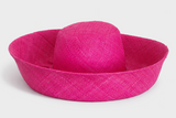Raffia Curve Brim Hat Standard Brim in Mulberry Madagascan