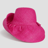 Raffia Curve Brim Hat Standard Brim in Mulberry Madagascan