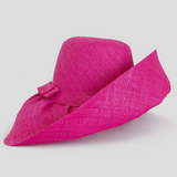 Raffia Curve Brim Hat Standard Brim in Mulberry Madagascan
