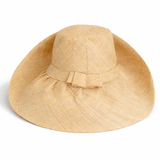 Raffia Curve Brim Hat Standard Brim in Natural Madagascan