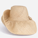 Raffia Curve Brim Hat Standard Brim in Natural Madagascan