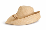 Raffia Curve Brim Hat Standard Brim in Natural Madagascan