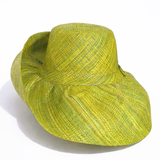 Raffia Curve Brim Hat Standard Brim in Olive Green Madagascan