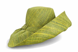 Raffia Curve Brim Hat Standard Brim in Olive Green Madagascan