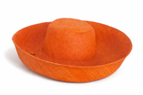 Raffia Curve Brim Hat Standard Brim in Orange Madagascan