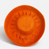 Raffia Curve Brim Hat Standard Brim in Orange Madagascan