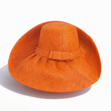 Raffia Curve Brim Hat Standard Brim in Orange Madagascan