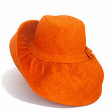Raffia Curve Brim Hat Standard Brim in Orange Madagascan