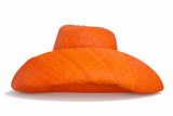 Raffia Curve Brim Hat Standard Brim in Orange Madagascan