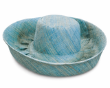 Raffia Curve Brim Hat Standard Brim in Pale Turquoise Madagascan