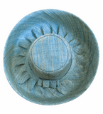 Raffia Curve Brim Hat Standard Brim in Pale Turquoise Madagascan