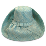 Raffia Curve Brim Hat Standard Brim in Pale Turquoise Madagascan