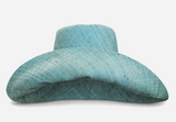 Raffia Curve Brim Hat Standard Brim in Pale Turquoise Madagascan
