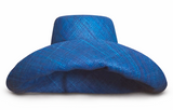 Raffia Curve Brim Hat Standard Brim in Sea Blue Madagascan