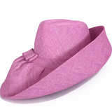 Raffia Curve Brim Hat Standard Brim in Mauve Madagascan