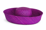 Raffia Curve Brim Hat Standard Brim in Grape Madagascan