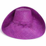 Raffia Curve Brim Hat Standard Brim in Grape Madagascan