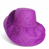 Raffia Curve Brim Hat Standard Brim in Grape Madagascan