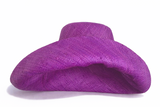 Raffia Curve Brim Hat Standard Brim in Grape Madagascan