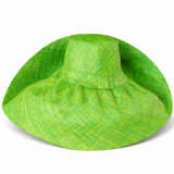 Raffia Curve Brim Hat Large Brim in Apple Green Madagascan