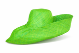 Raffia Curve Brim Hat Large Brim in Apple Green Madagascan