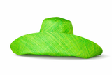 Raffia Curve Brim Hat Large Brim in Apple Green Madagascan