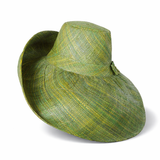 Raffia Curve Brim Hat Large Brim in Avocado Madagascan