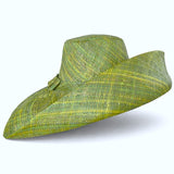 Raffia Curve Brim Hat Large Brim in Avocado Madagascan