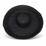 Raffia Curve Brim Hat Large Brim in Black Madagascan