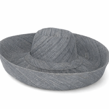 Raffia Curve Brim Hat Large Brim in Anchor Grey Madagascan