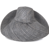 Raffia Curve Brim Hat Large Brim in Anchor Grey Madagascan