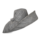 Raffia Curve Brim Hat Large Brim in Anchor Grey Madagascan