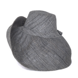 Raffia Curve Brim Hat Large Brim in Anchor Grey Madagascan