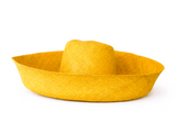 Raffia Curve Brim Hat Large Brim in Corn Yellow Madagascan