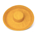 Raffia Curve Brim Hat Large Brim in Corn Yellow Madagascan